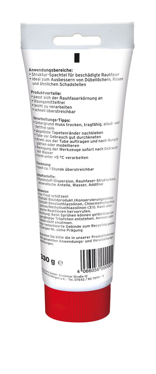 Plid Premium Rauhfaser Reparaturspachtel Struktur-Spachtel Weiß Weiß