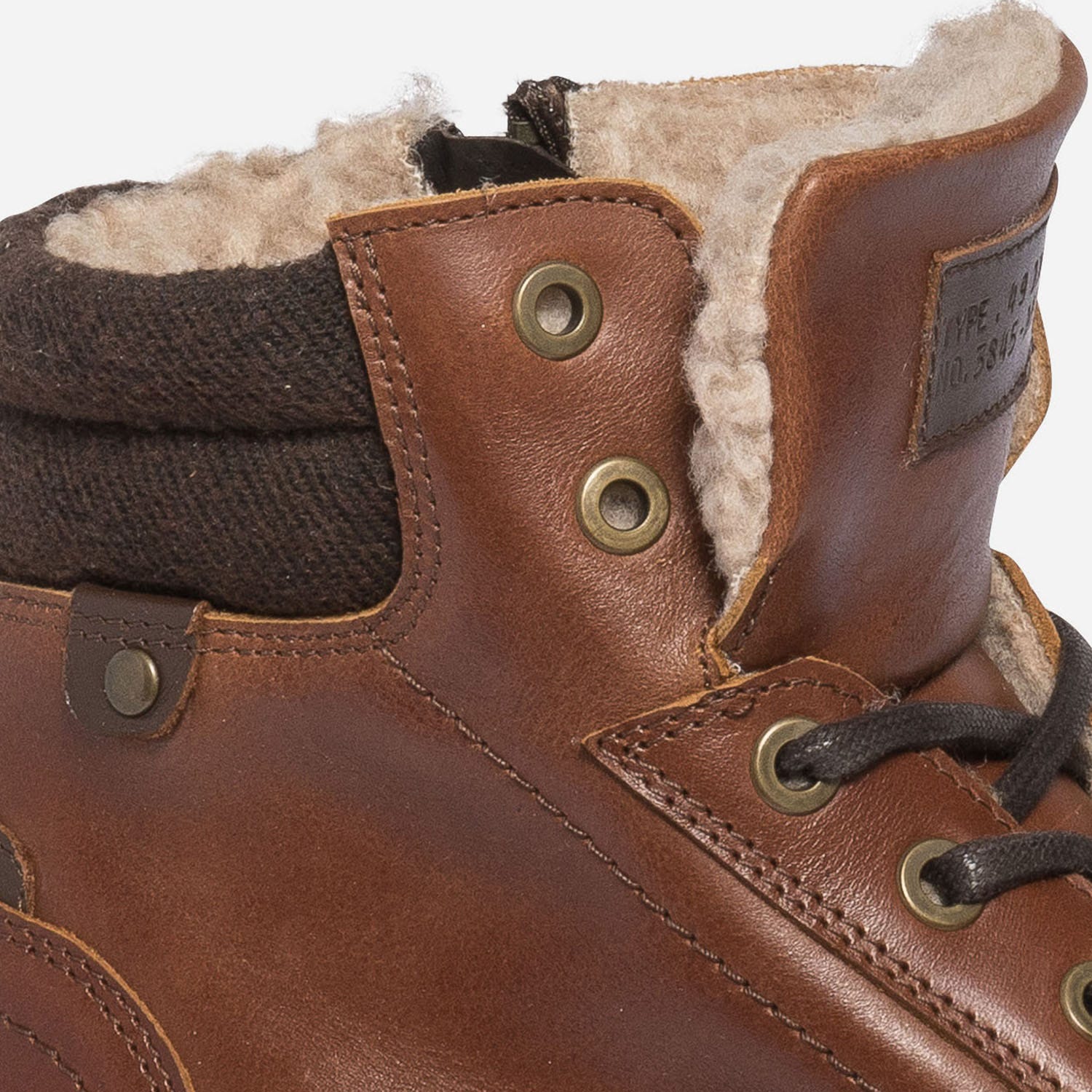 Bottine fourrée marron éco-conçu en cuir