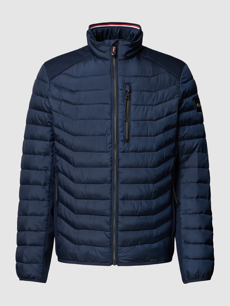 Steppjacke mit Label-Patch in marineblau