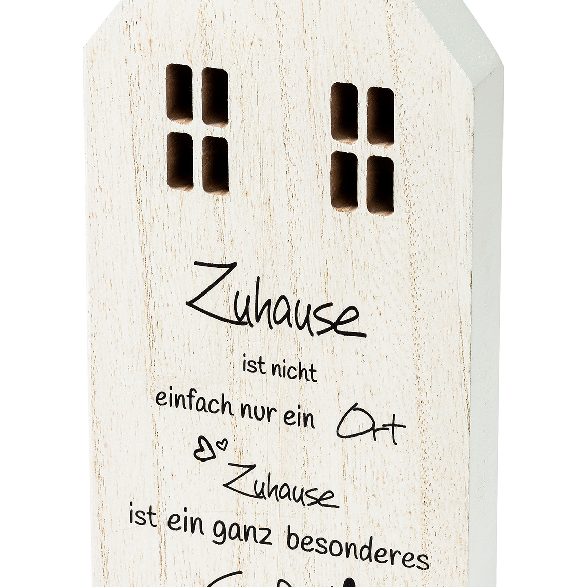 Dekoaufsteller Haus mit Schriftzug