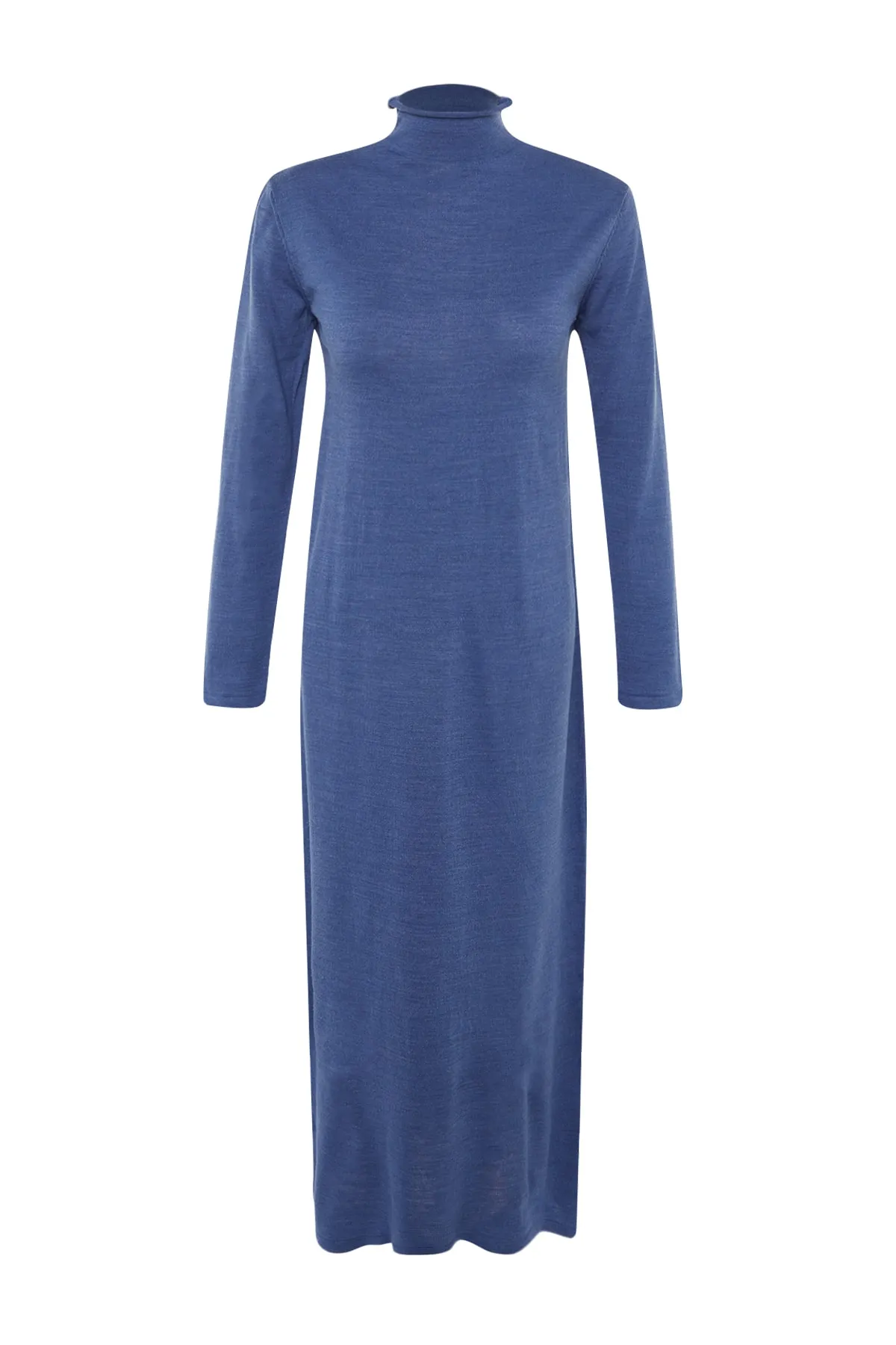 Trendyol Modest  Marineblaues Rollkragen-Strickkleid TCTAW23EB00001
