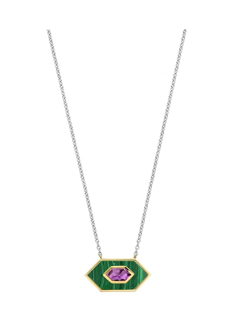 TI SENTO - Milano Silver necklace with malachite 34039MW