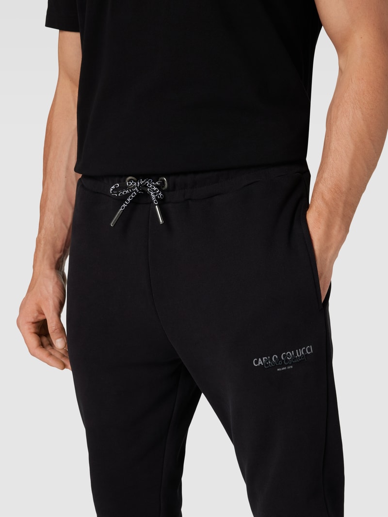 Sweatpants mit Label-Details in schwarz