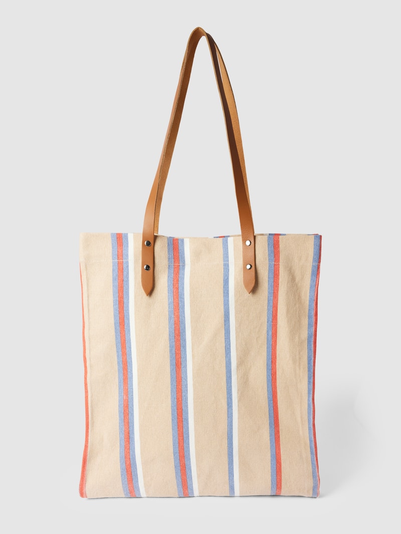 Shopper mit Streifenmuster Modell 'Rebecca' in sand