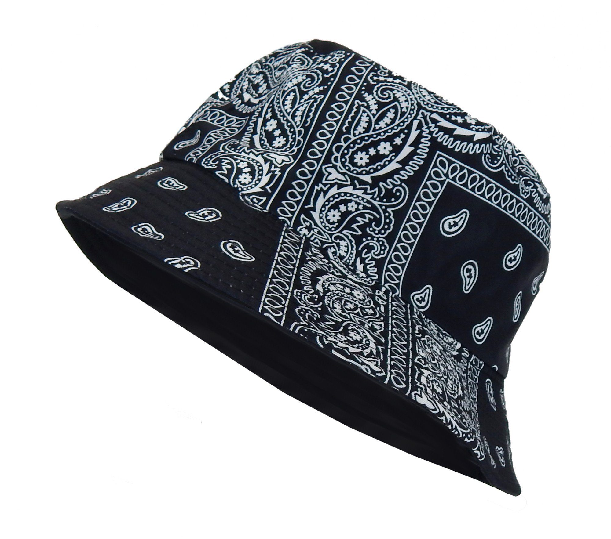 Ella Jonte Schlapphut Bucket Hat Damen Hut Paisley-Muster Wendehut Viskose Baumwolle