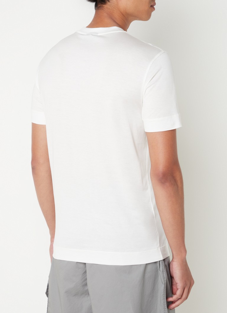 Tricou Emporio Armani din amestec de lyocell cu logo brodat