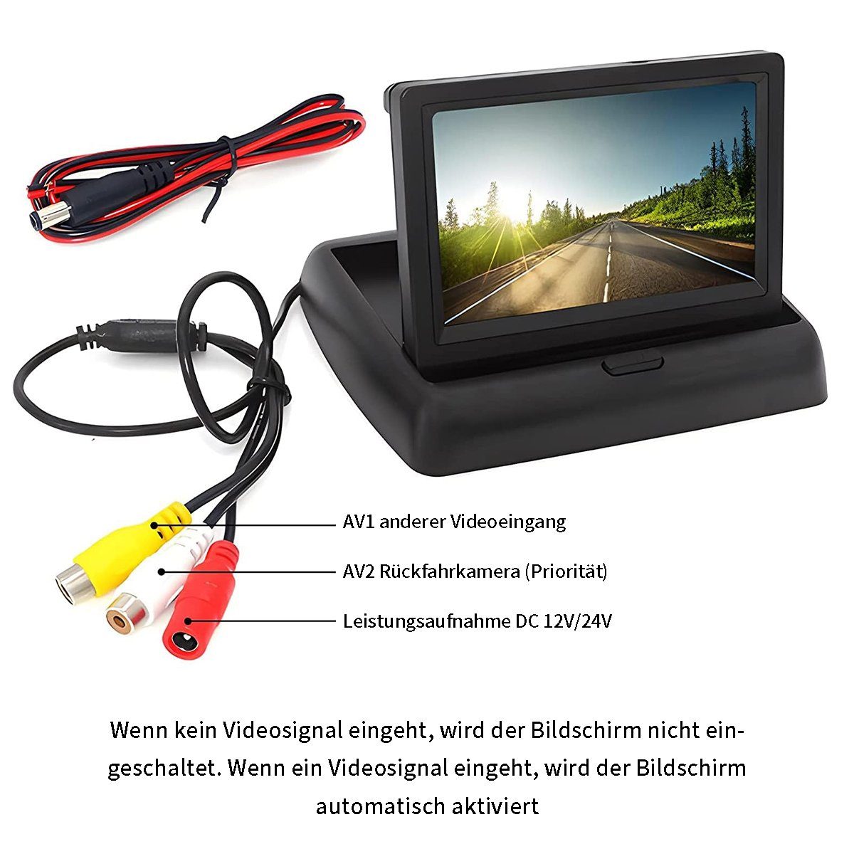 Yoyaxi 4,3-Zoll-TFT-LCD-Autofarbrückfahrkamera, hochauflösend Rückfahrkamera (Passend für SUVs, Vans, Autos, Lastwagen, praktisch und vielseitig)
