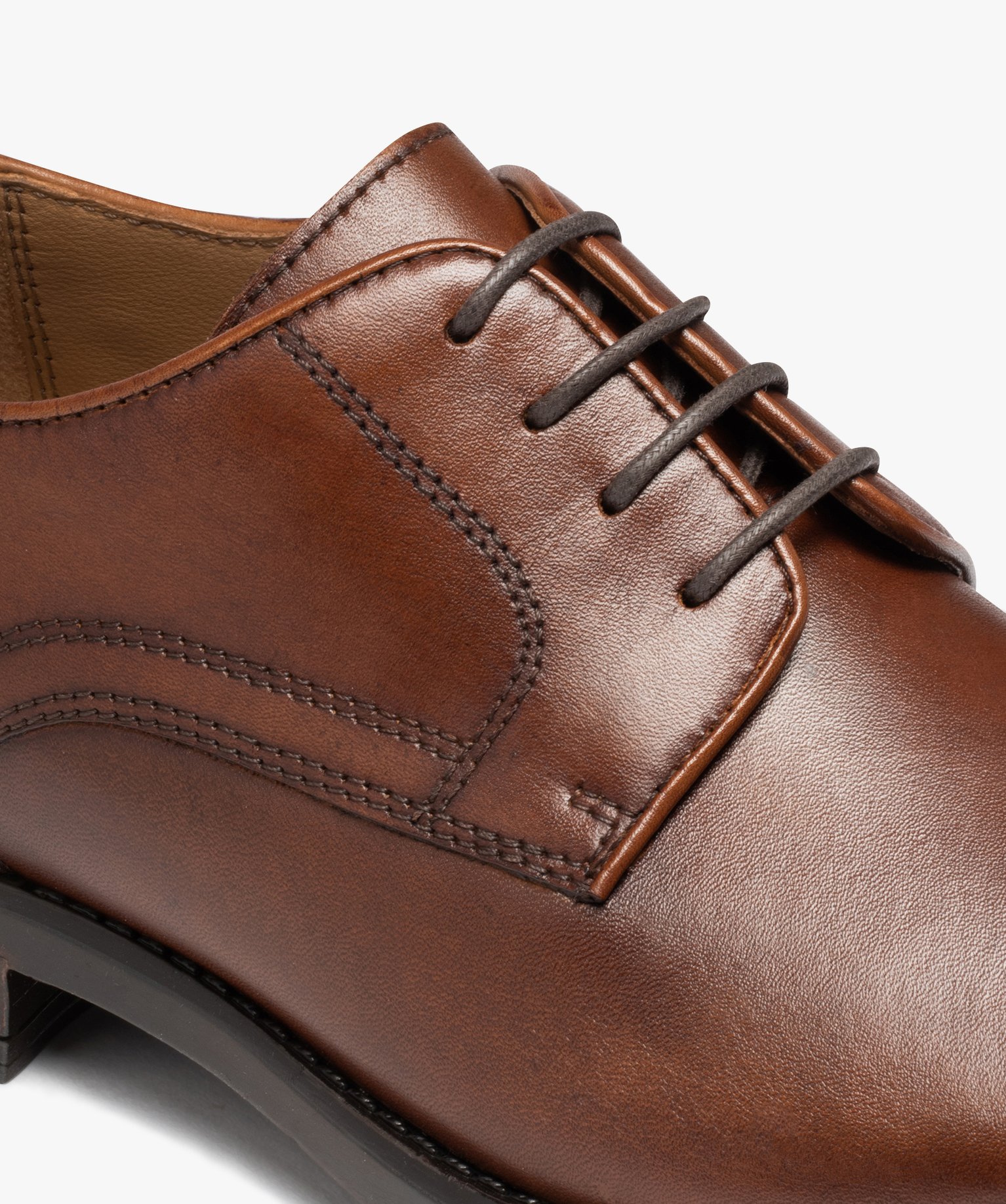 Derbies homme unies en cuir à lacets ronds marron | GEMO
