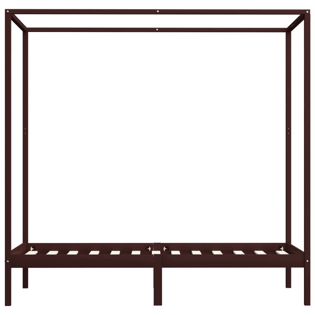 möbelando Himmelbett 299785 (LxBxH: 204x104x200 cm), aus Kiefer in Dunkelbraun