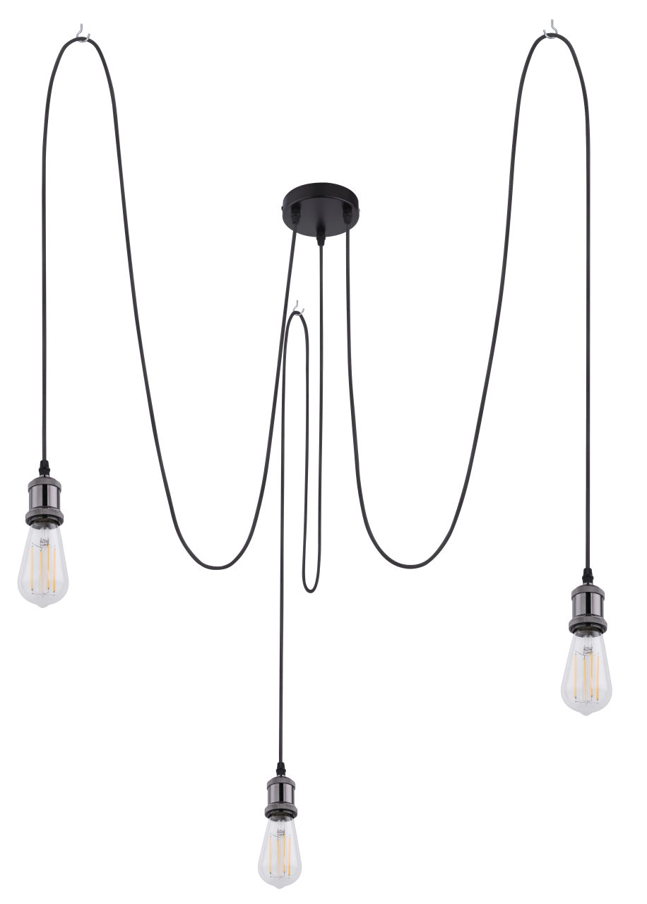 Globo Lighting - OLIVER - Hängeleuchte Metall schwarz, 3x E27