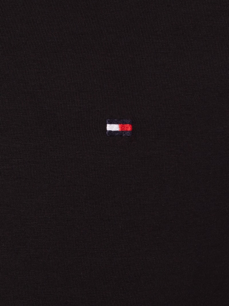 Slim Fit T-Shirt mit V-Ausschnitt in schwarz