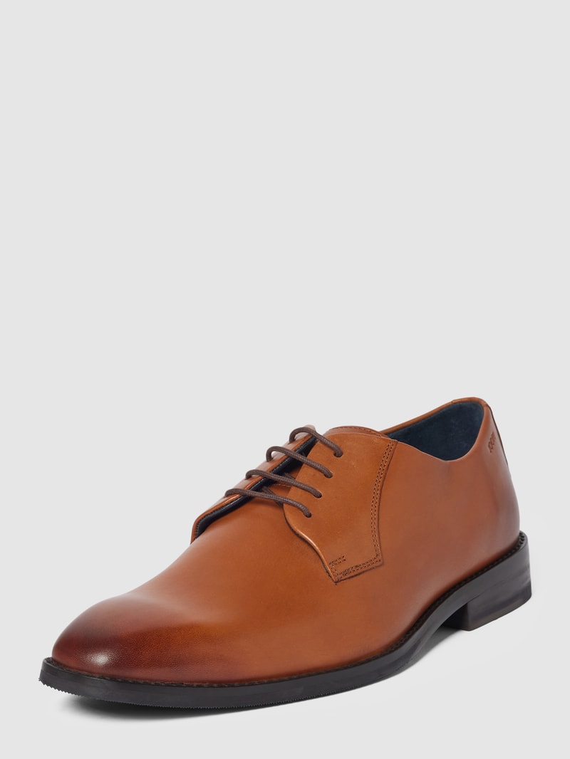 Derby-Schuhe aus Leder in cognac
