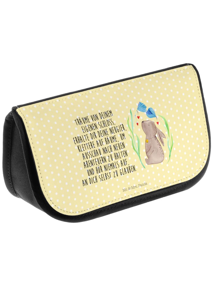 Mr. & Mrs. Panda Kosmetiktasche Hase Blume mit Spruch in Gelb Pastell günstig kaufen onesize