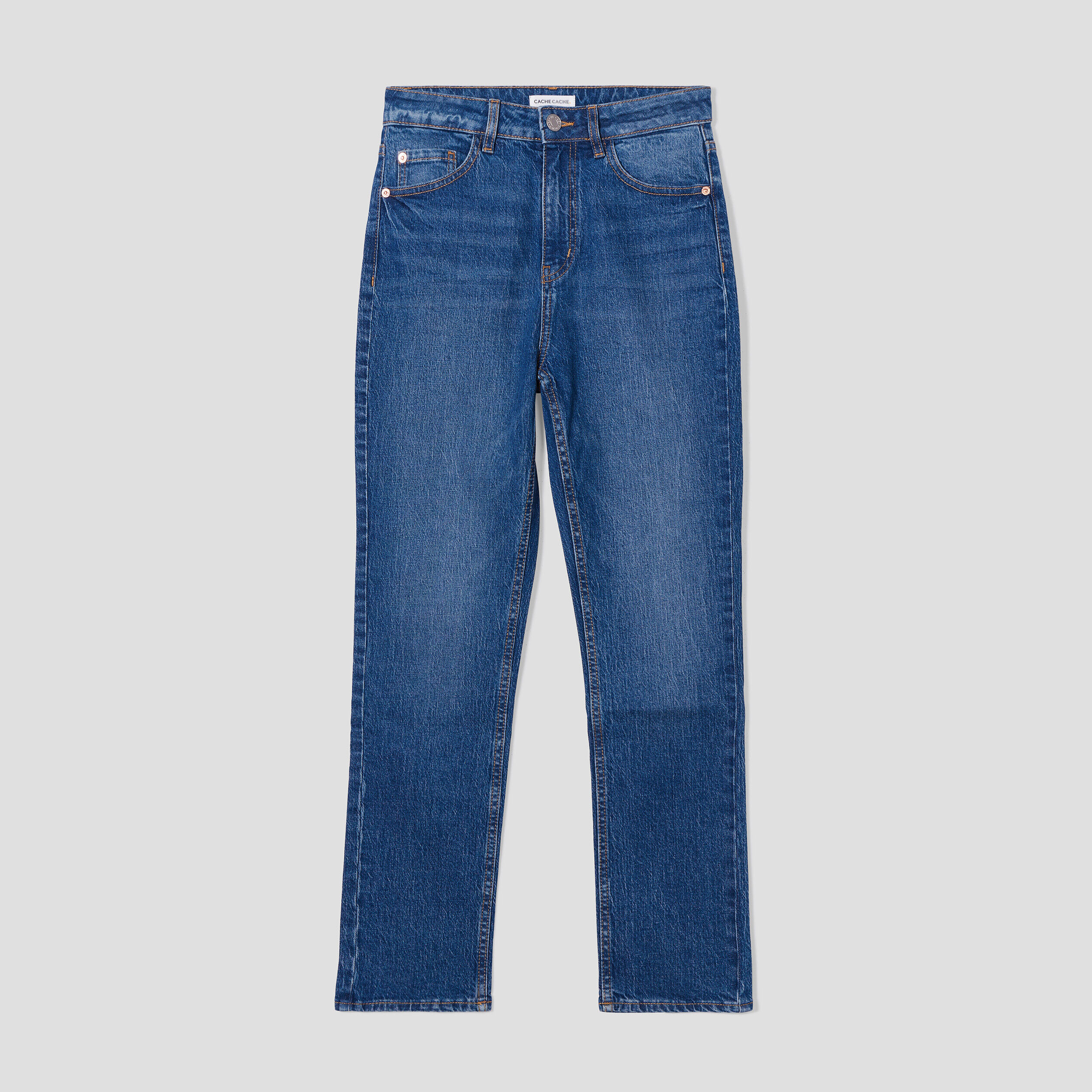 Jeans slim taille haute 7/8ème denim stone femme | Cache Cache