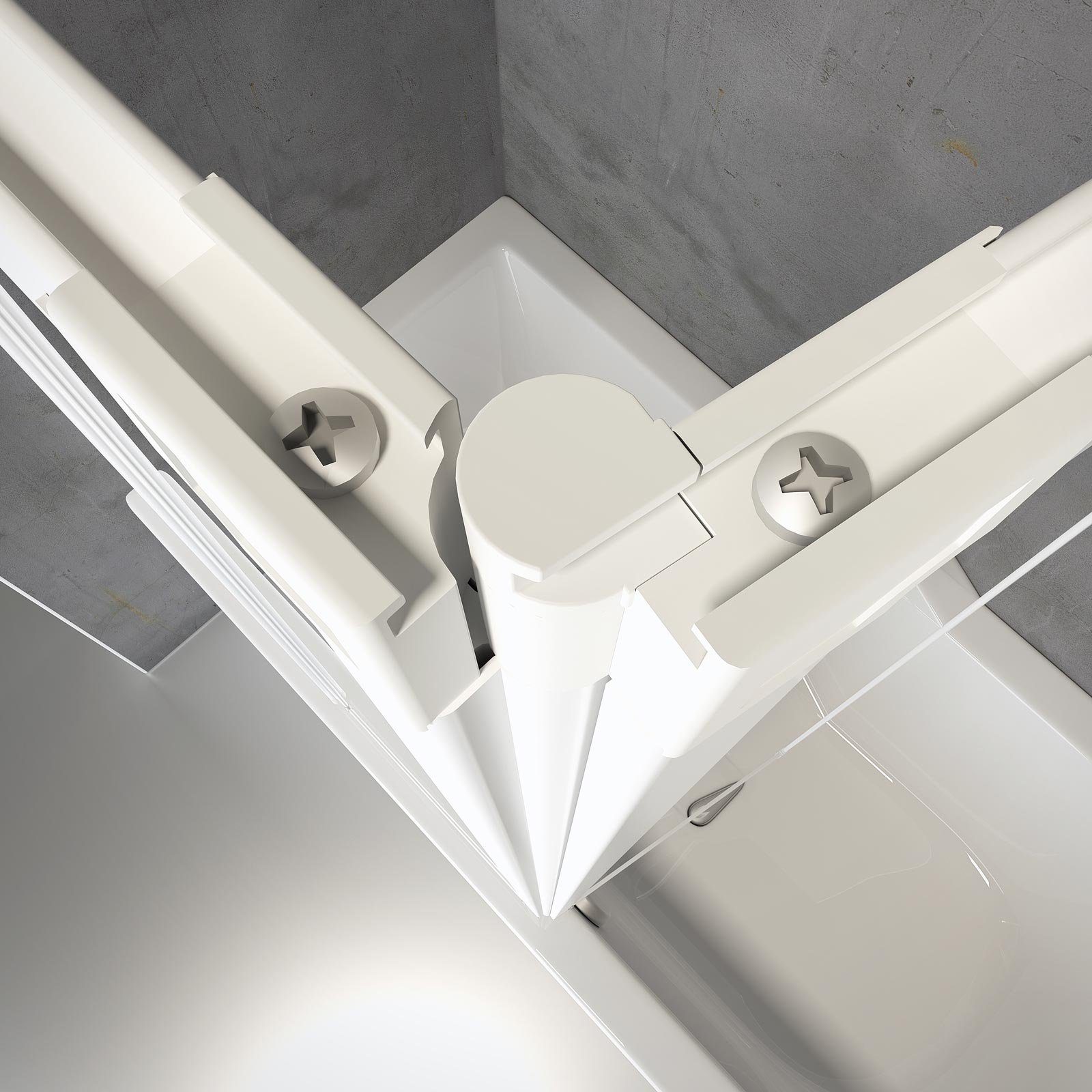 Schulte Badewannenaufsatz Smart BxH: 127 x 121 cm, 3-tlg. + Festelement, 3 mm Sicherheitsglas, zum Kleben - ohne Bohren in die Fliese, inkl. Klebe-Montage-Set
