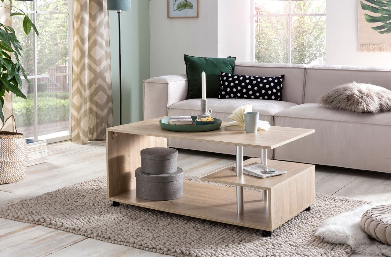 Wohnling Design Couchtisch 105 x 48,5 x 60 cm Sonoma