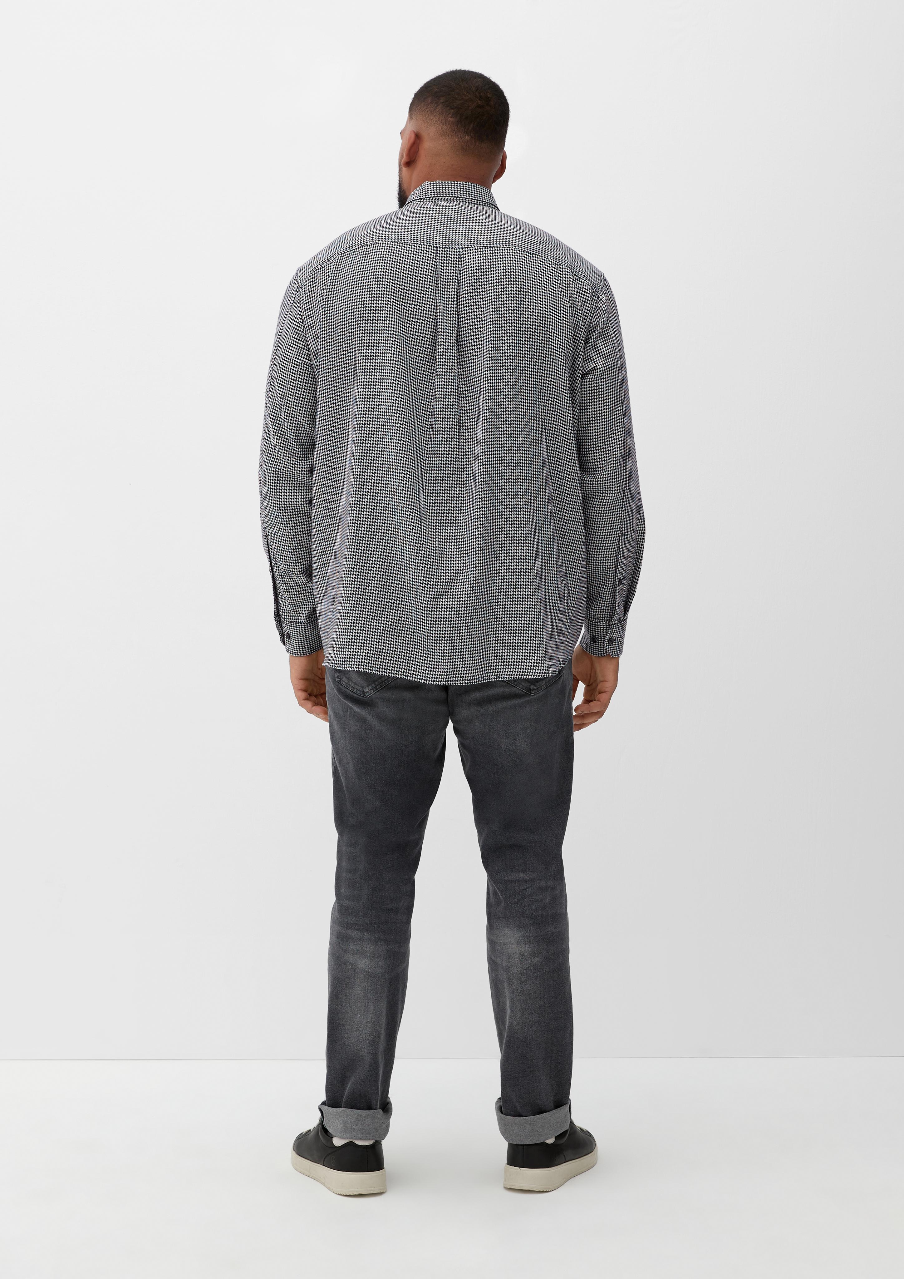 Big Size: Twillhemd mit Hahnentritt-Muster  2128148-01K2