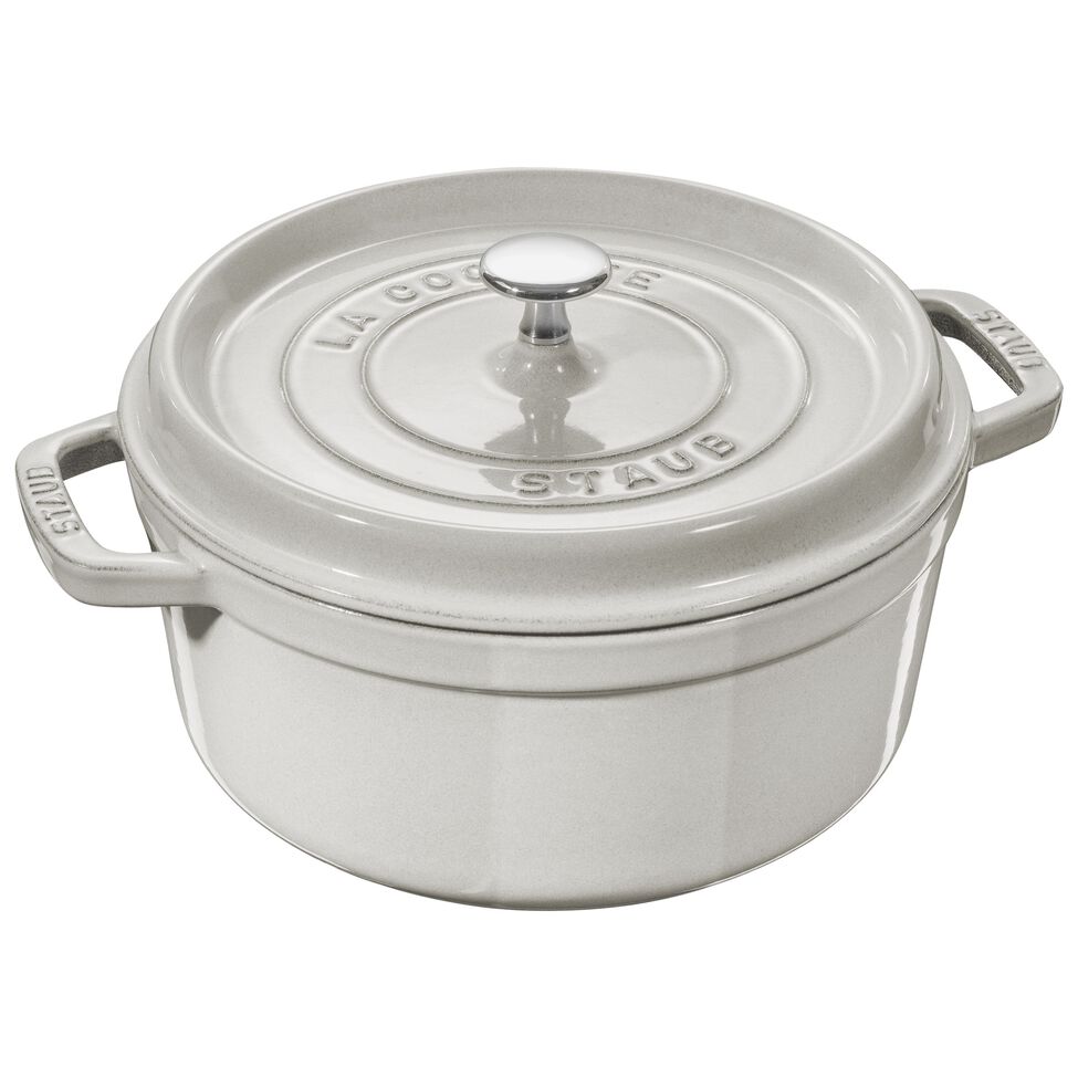 Cocotte 26 cm, rund, Weisser Trüffel, Gusseisen