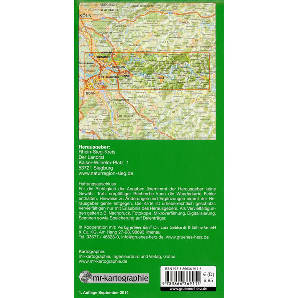 Naturregion Sieg Wanderkarte - Wanderkarte
