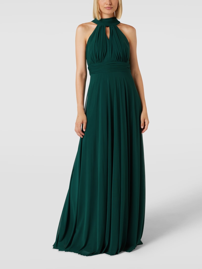 Abendkleid in Maxilänge mit Taillenpasse in smaragdgrün
