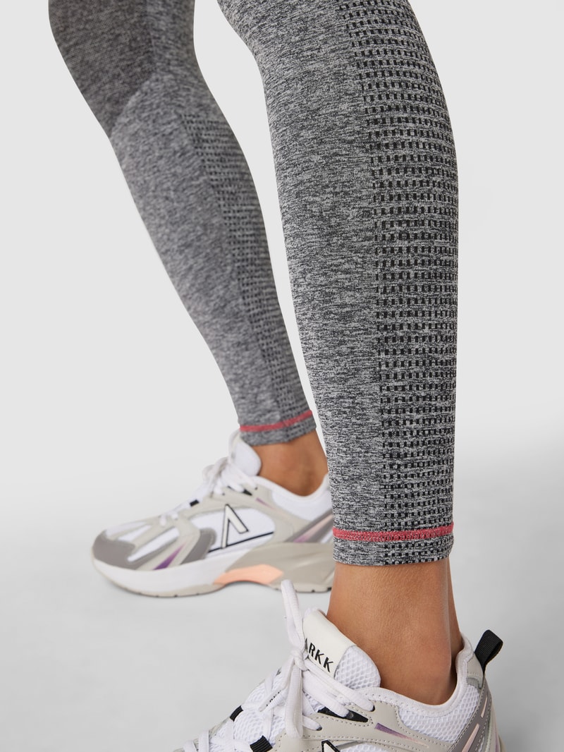 Umstands-Leggings mit kontrastiven Details in mittelgrau meliert