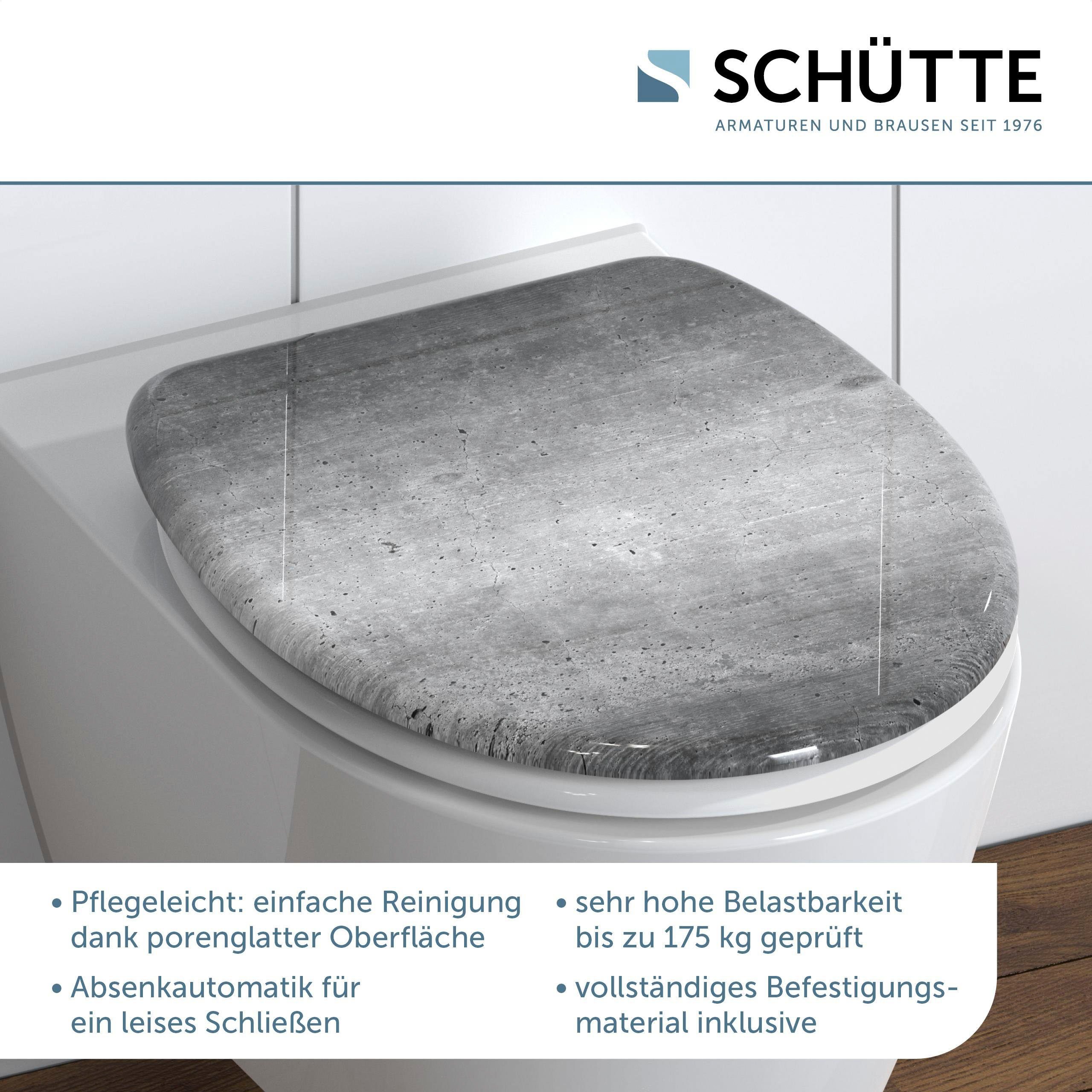Schütte WC-Sitz Industrial Grey, Duroplast, mit Absenkautomatik