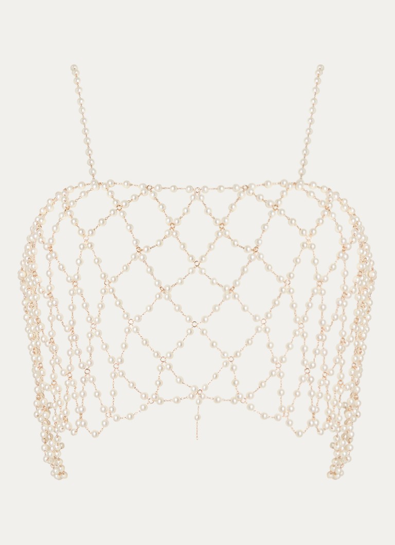 Top cropped Bluebella com pérolas de imitação