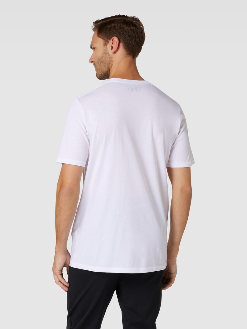 T-Shirt mit Label-Print in weiß