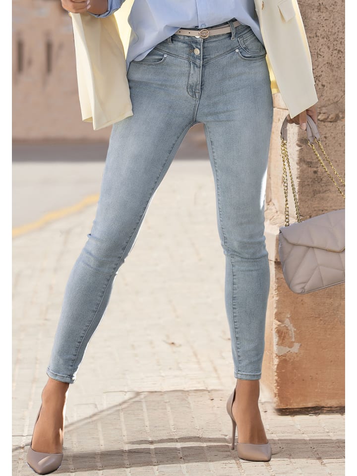 LASCANA Skinny-fit-Jeans in blue-washed günstig kaufen