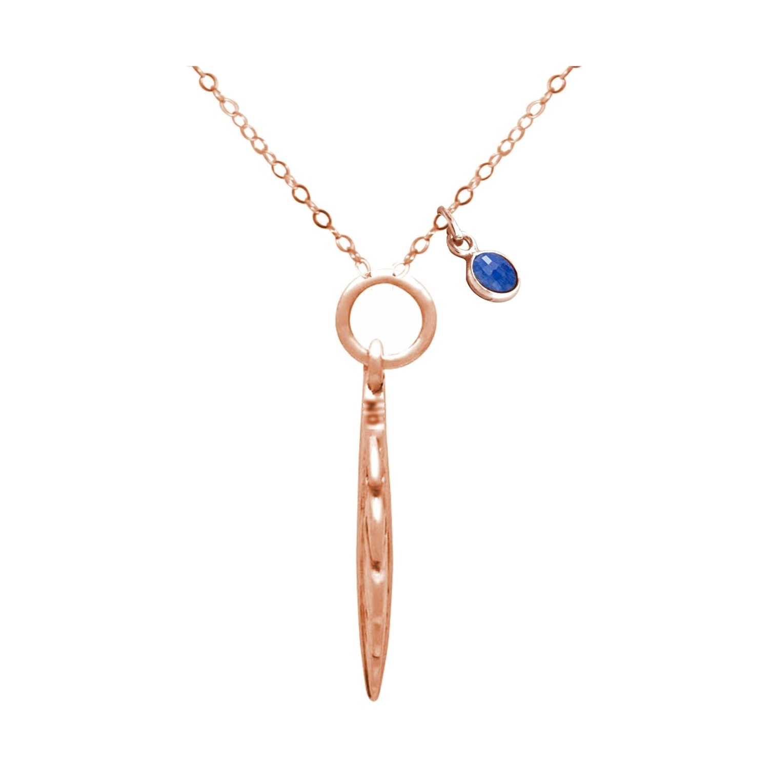 Kette mit Anhänger 'Tropisches Blatt SAPHIR'
