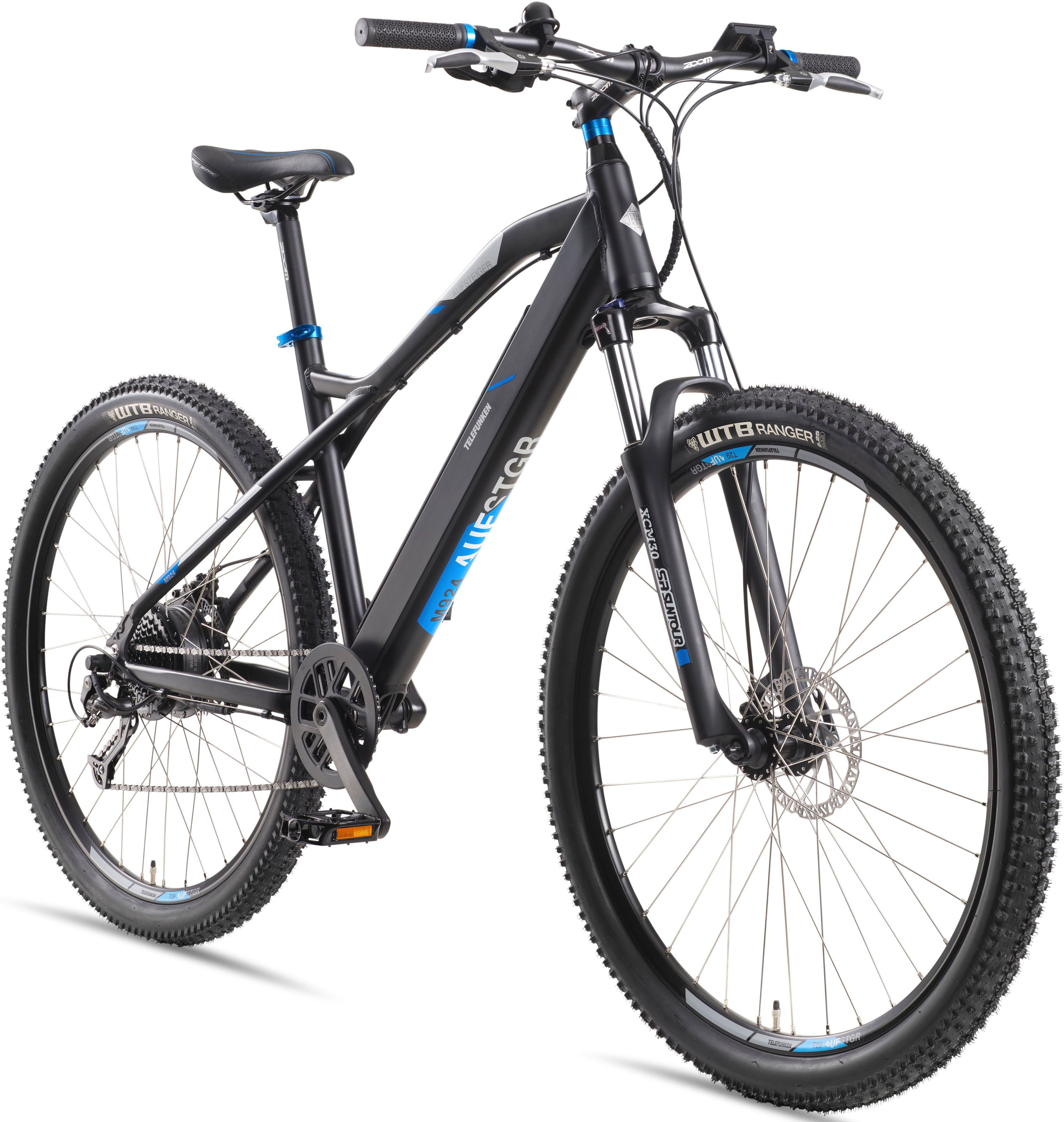 Telefunken E-Bike M924, 9 Gang Shimano Altus Schaltwerk, Kettenschaltung, Heckmotor, 504 Wh Akku