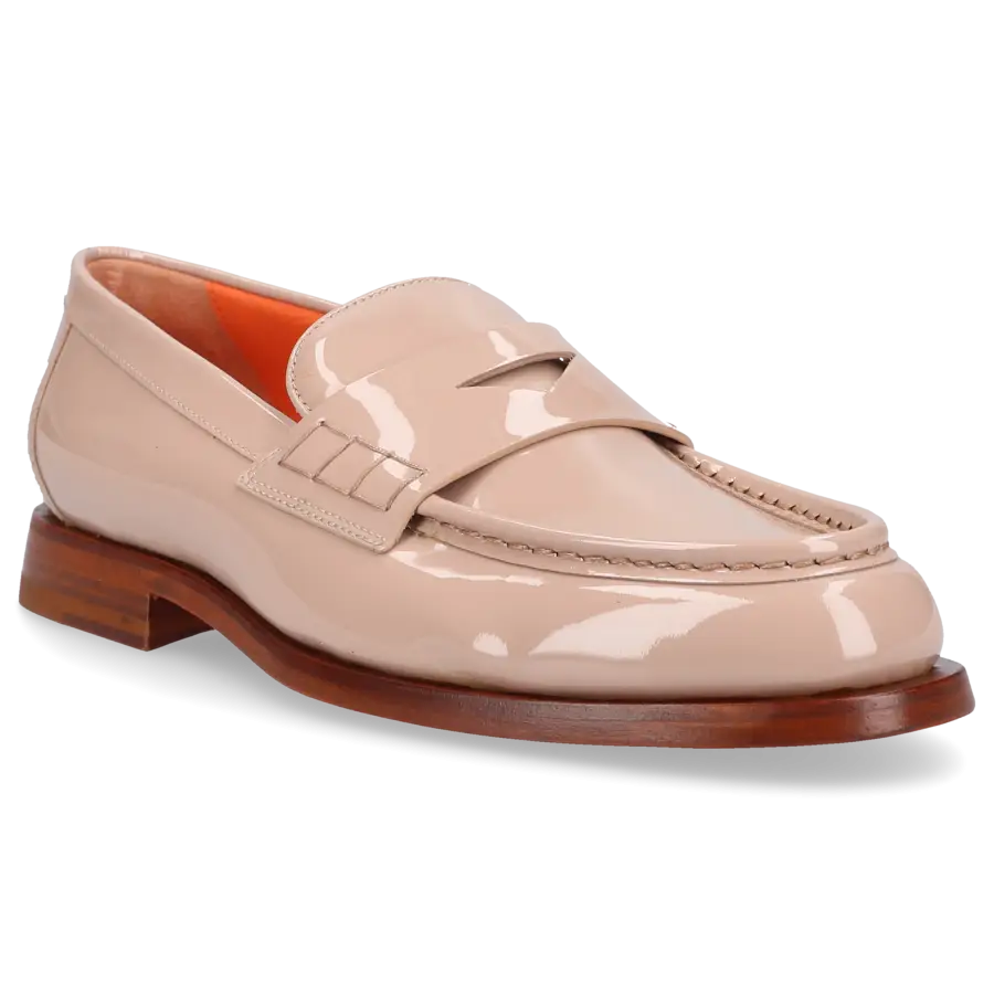 Santoni - Loafer 59462 Lackleder - beige