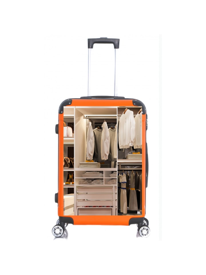 Cheffinger Reisekoffer Koffer 3 tlg Hartschale Trolley Set Kofferset Handgepäck in Orange günstig kaufen onesize