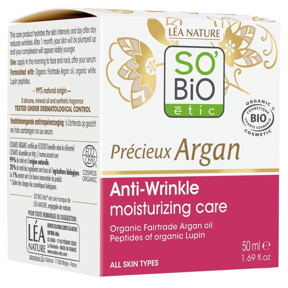 LÉA NATURE SO BiO étic Soin hydratant¹ Anti-Rides jour, Précieux Argan Soin hydratant