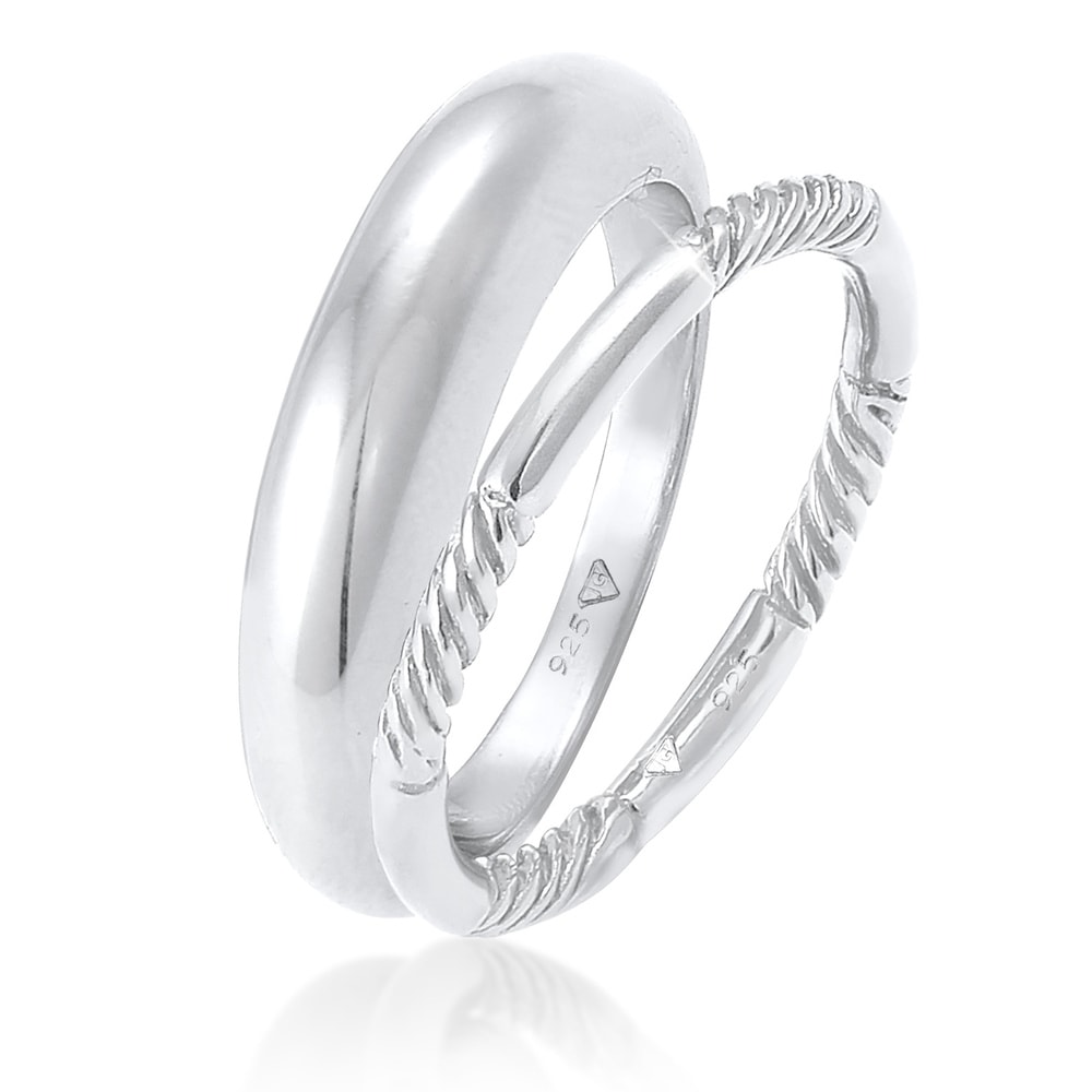 Elli Elli Bague Bague pour dames en argent sterling 925 plaqué or Bague