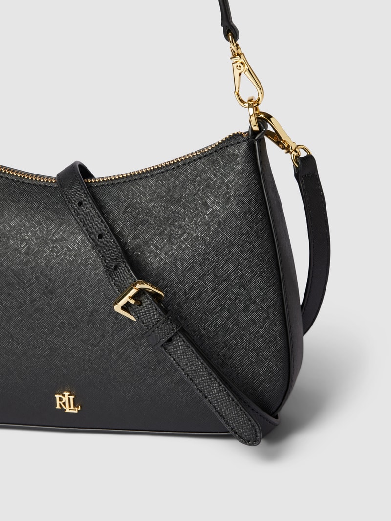 Schultertasche mit Label-Applikation Modell 'DANNI' in schwarz