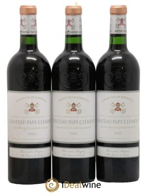 Château Pape Clément Cru Classé de Graves  2002 - Lot de 3 Bouteilles