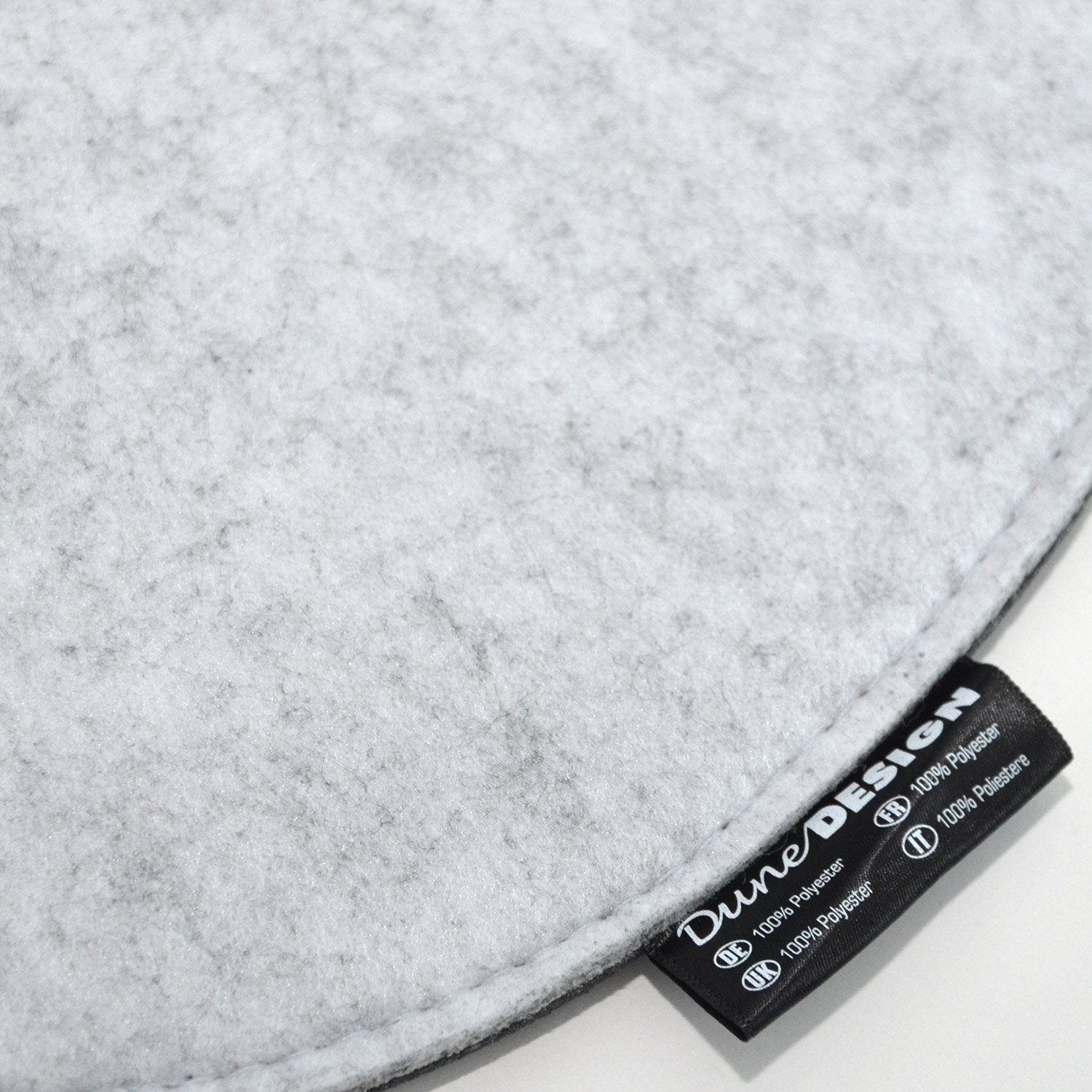 DuneDesign Stuhlkissen 2 Filz Sitzkissen oval Stuhlkissen Sitzauflage, 40x37cm grau 8 mm