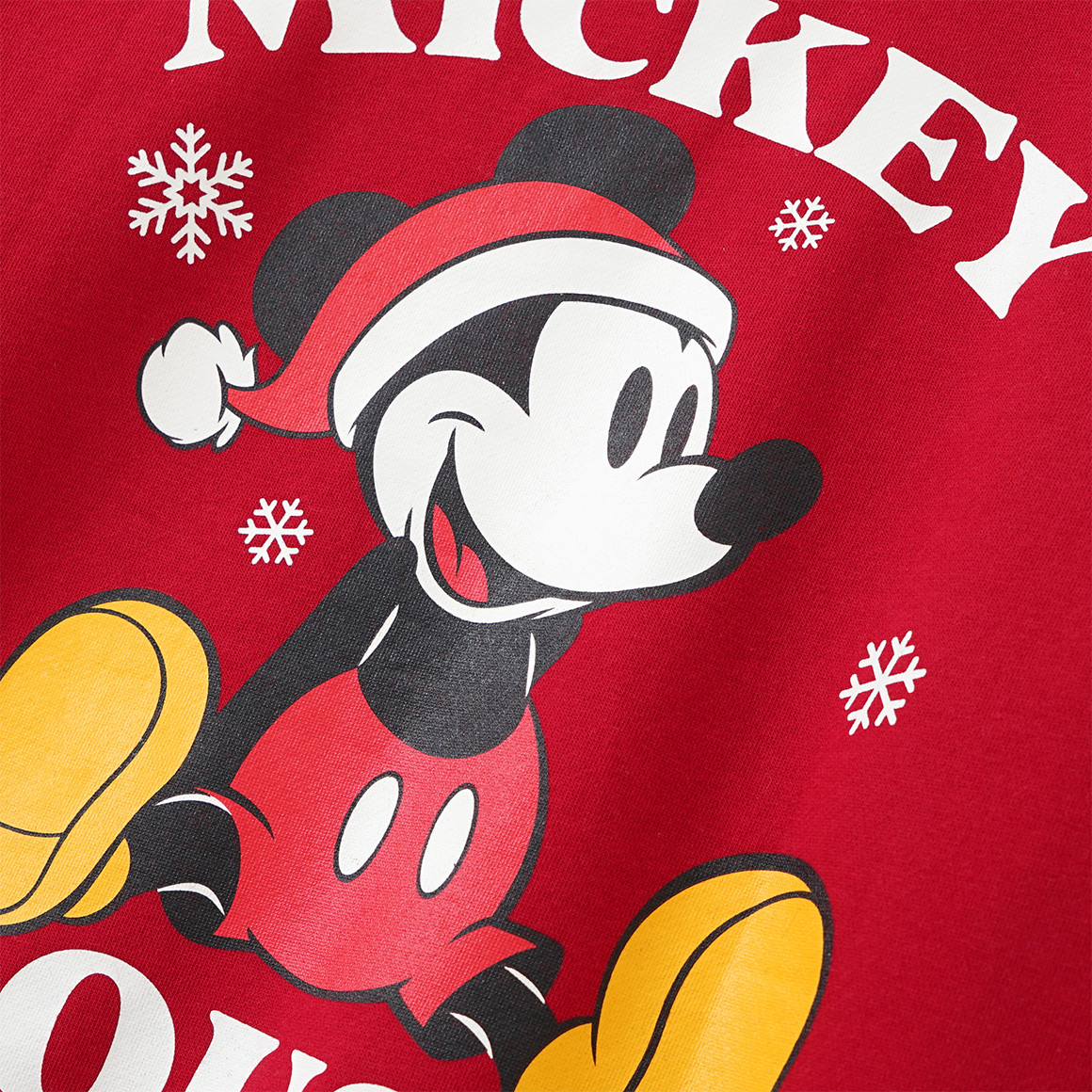 Micky Maus Weihnachtssweatshirt mit Print dunkelrot