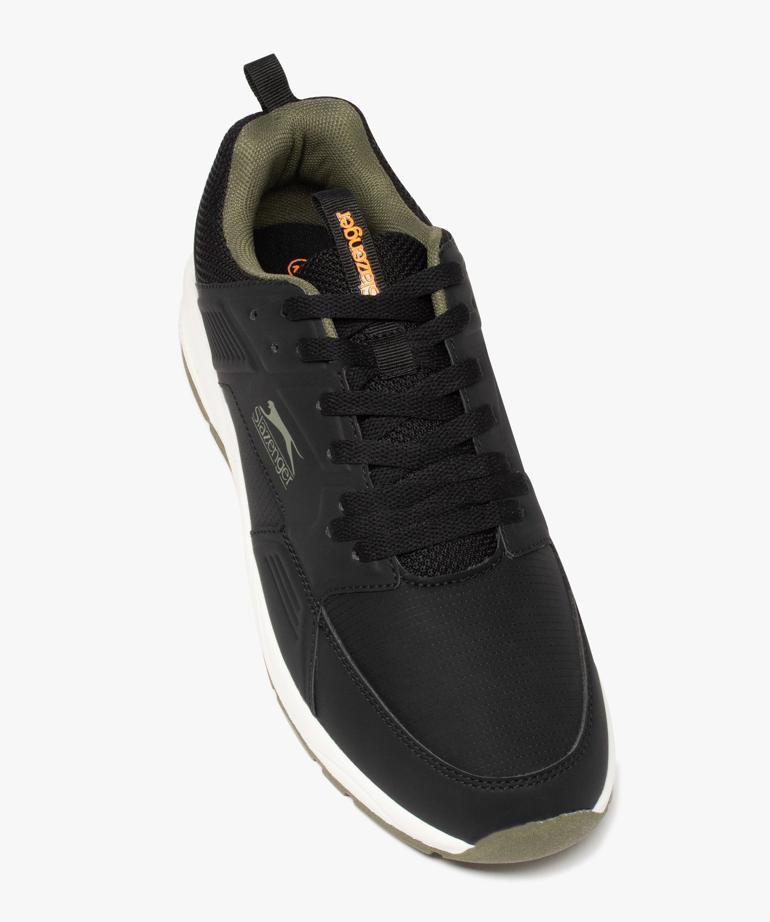 Baskets homme unies à lacets style running - Slazenger kaki | GEMO