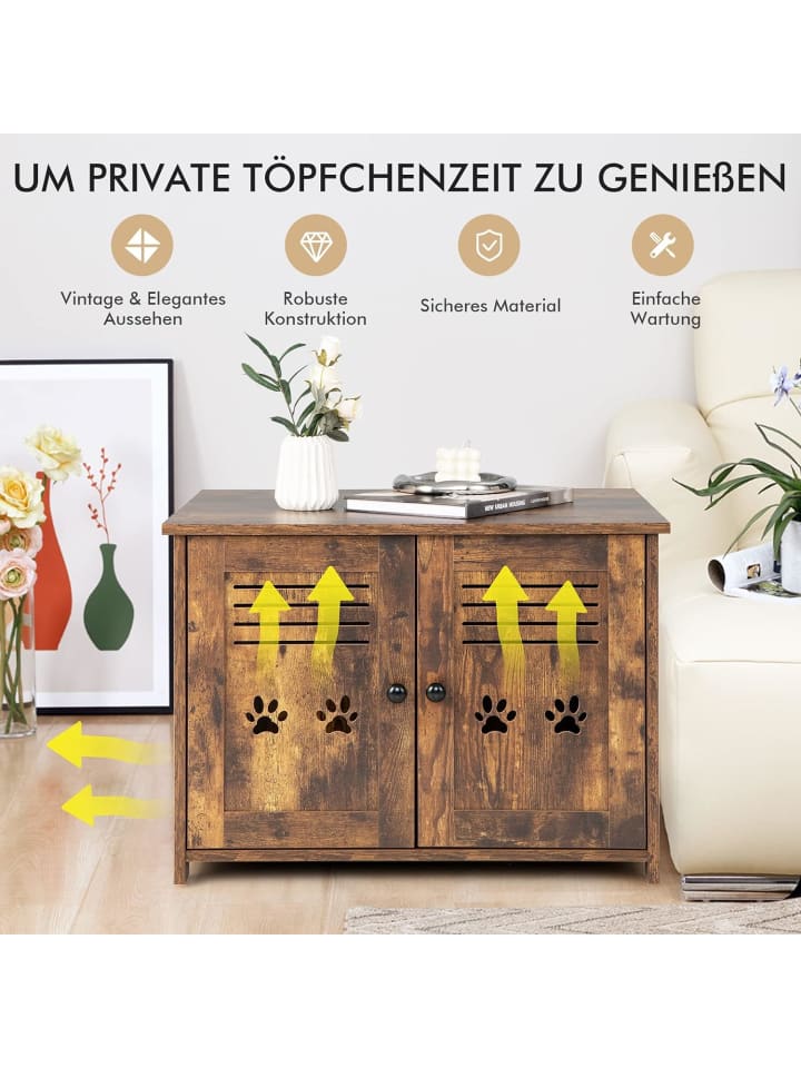 COSTWAY Katzenschrank in Braun günstig kaufen 70 cm