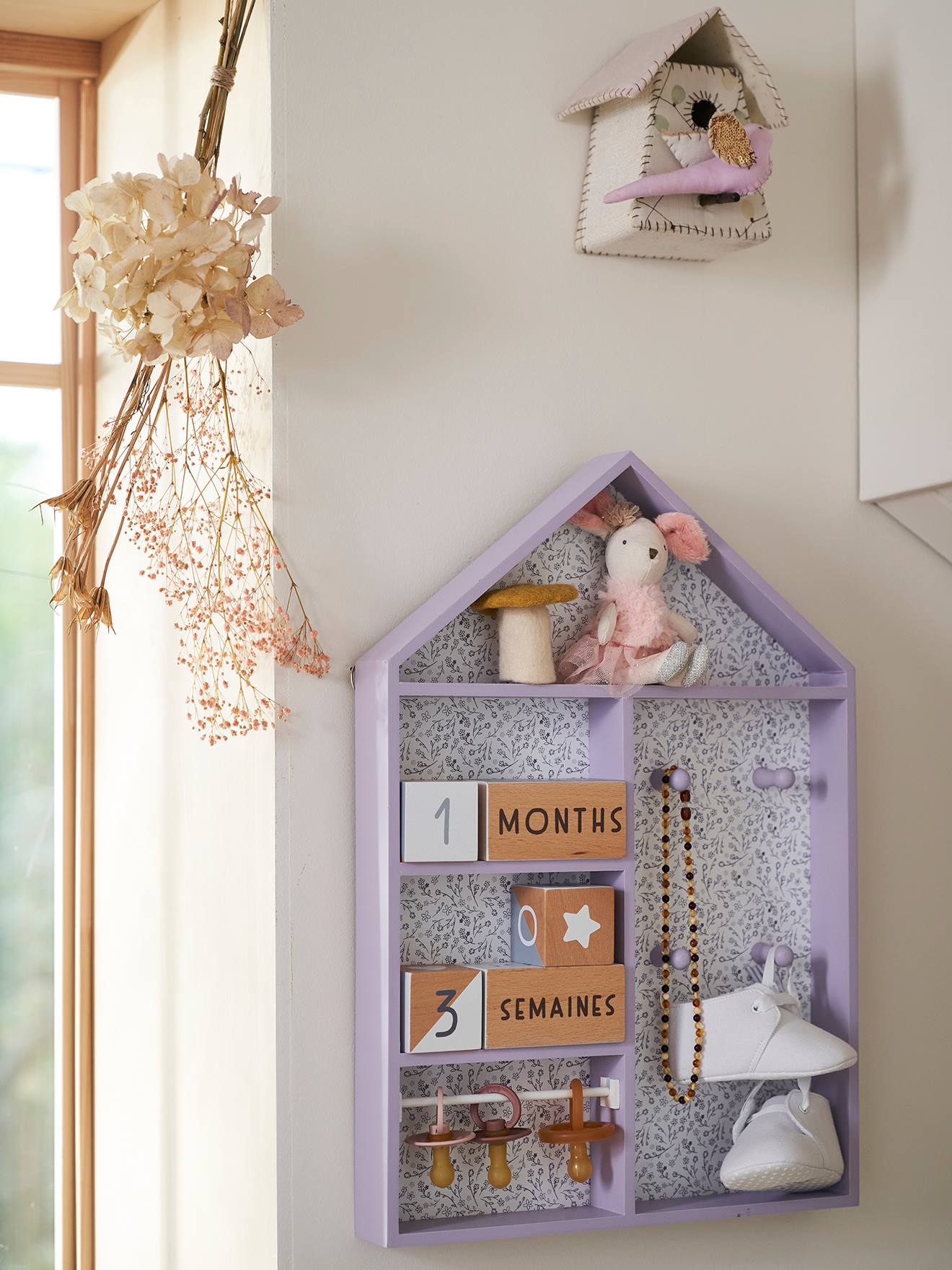 Vertbaudet Kinderzimmer Schmuckregal in Hausform MAISON - violett