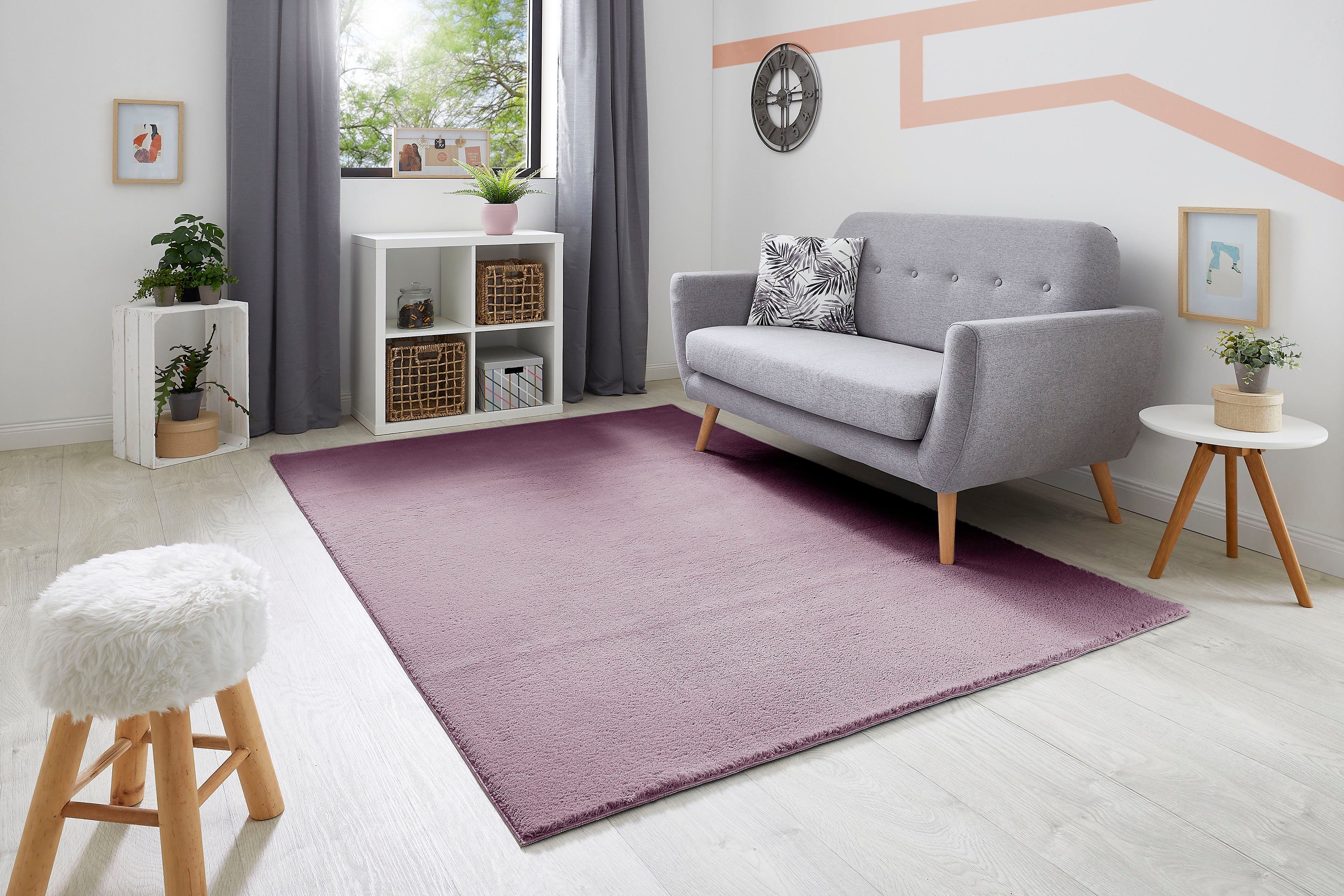 Teppich Arezzo, Andiamo, rechteckig, Höhe: 16 mm, Uni Farben, weicher Flor, waschbar, ideal im Wohnzimmer & Schlafzimmer