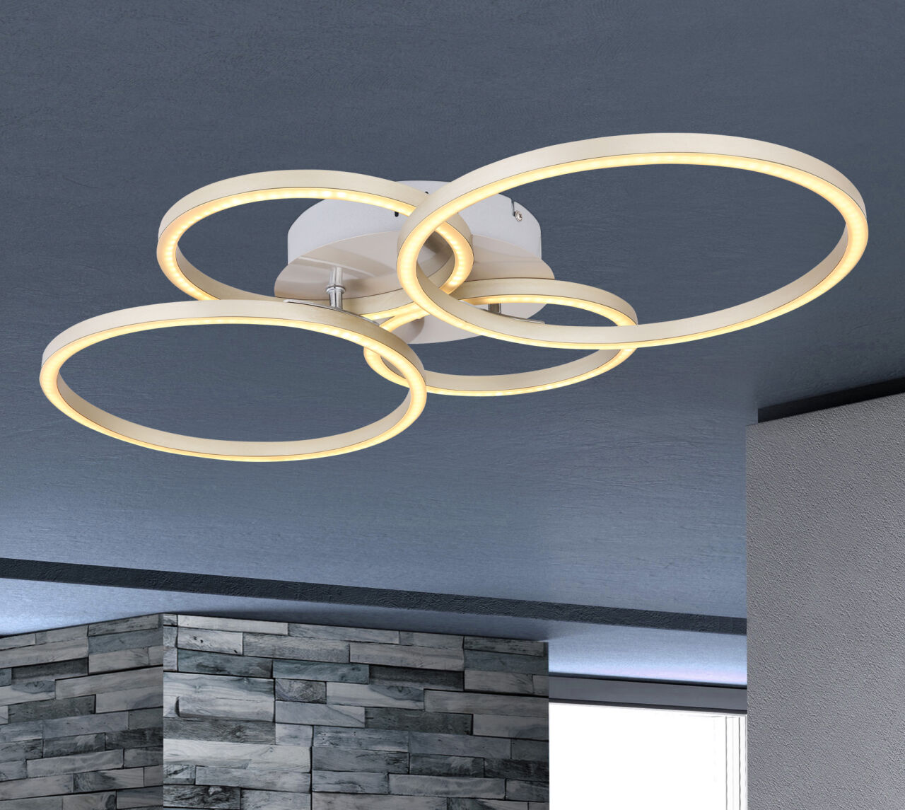 Globo Lighting - KENDY - Deckenleuchte Metall Nickel matt, LED