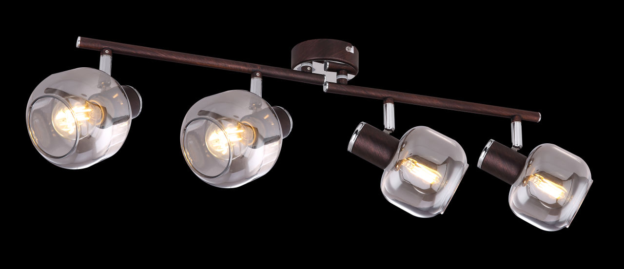 Globo Lighting - PALLO - Strahler Metall bronzefarben, 4x E14