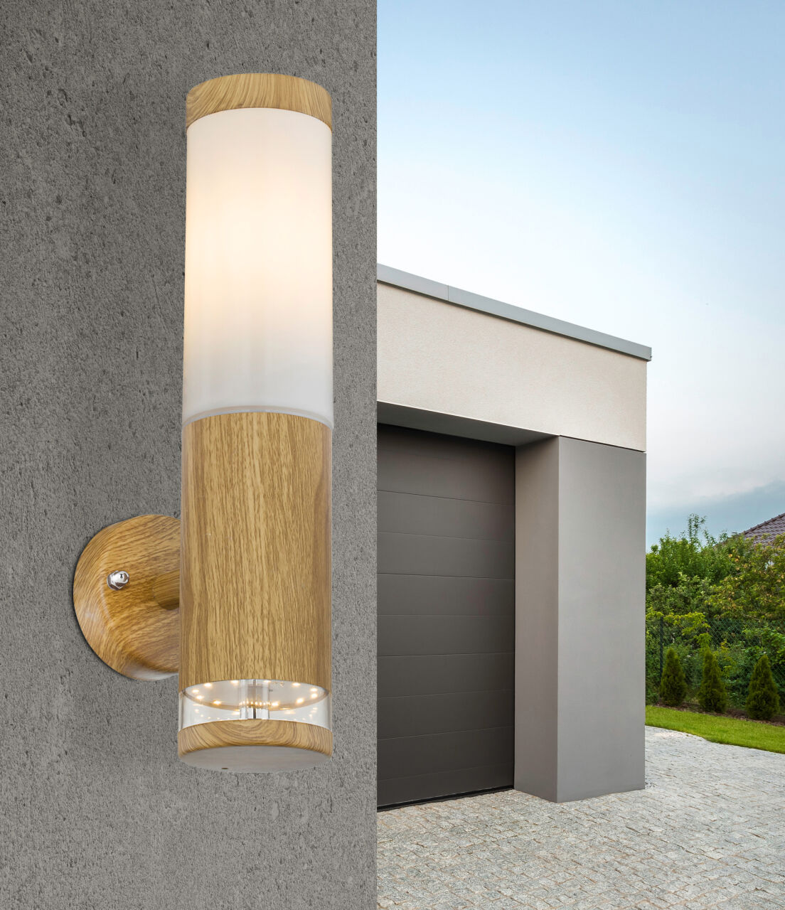 Globo Lighting - JAICY - Außenleuchte Edelstahl holzoptik, 1x E27 LED