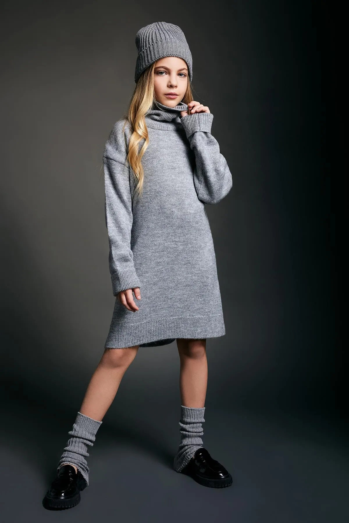 DeFacto  Langarm-Strickkleid mit Rollkragen für Mädchen