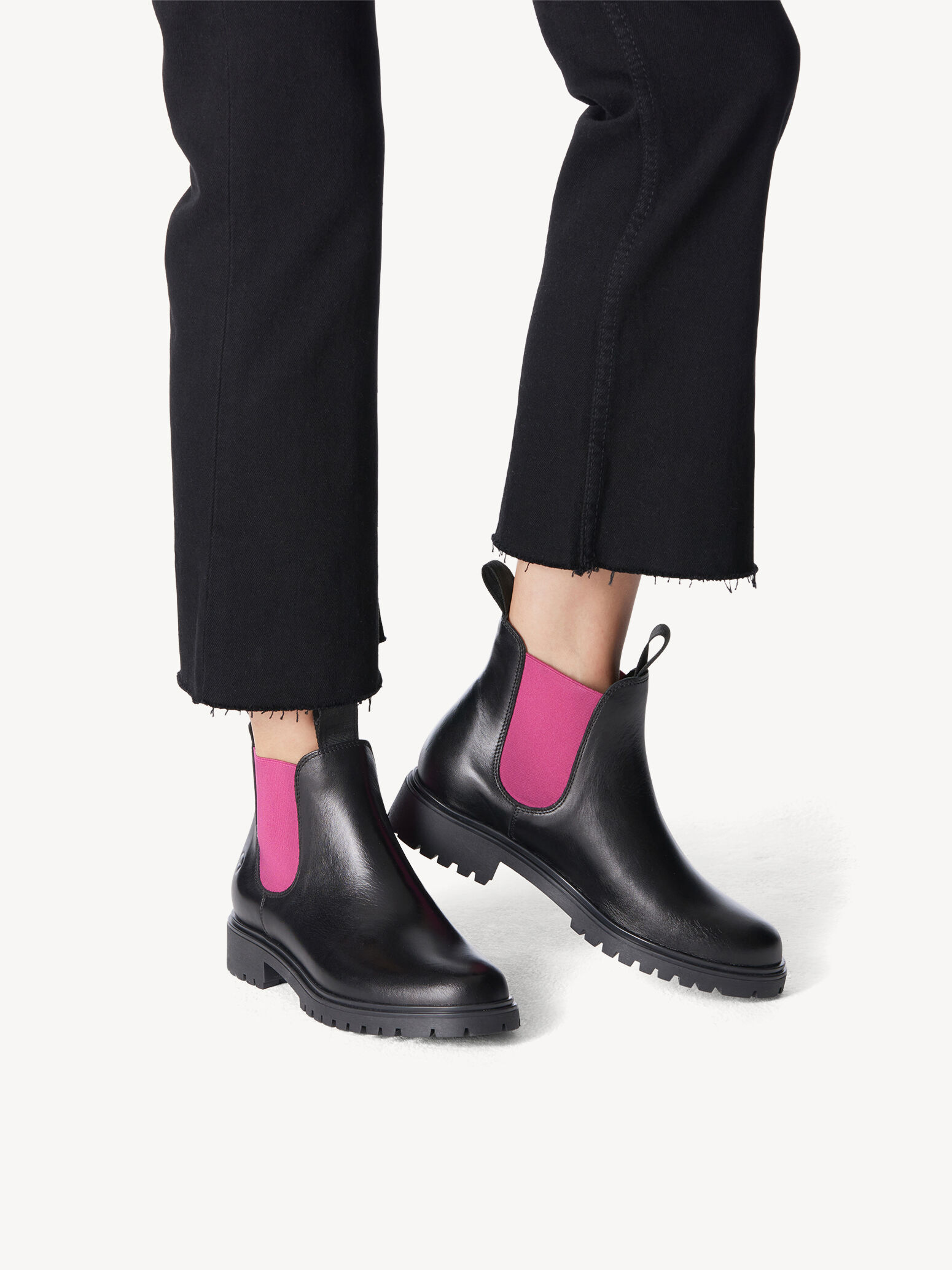 Bottine Chelsea en cuir - noir
