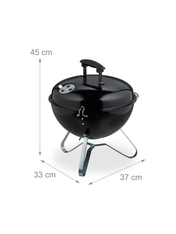 relaxdays Kugelgrill in Schwarz - Ø 37 cm günstig kaufen onesize