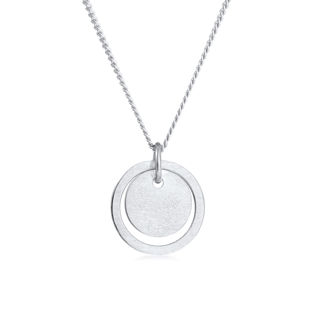 Elli Elli Collier Pendentif Cercle des Dames Geo Trend Matt Basic en argent sterling 9 Bijoux